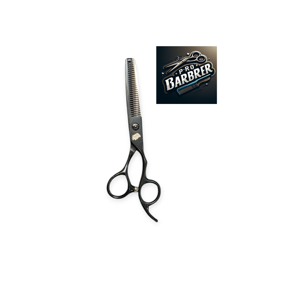 Barber Pro Thinning Scissors – Black, 6 Inch, Japanese 440C Steel