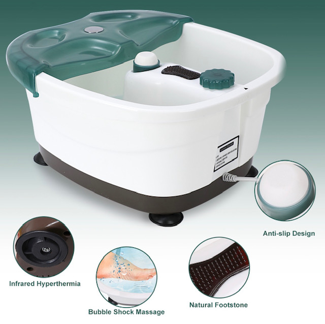 Green Foot Spa Pedicure Bath with Massager – Vibrating Foot Soak