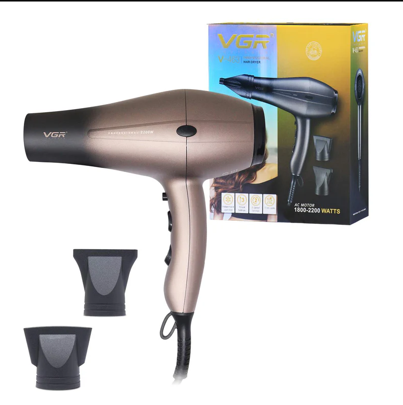 VGR Professional Hair Dryer – 2000W AC Motor with Ionic Technology